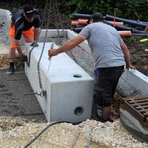 Fundament für die E-lastenradstation wird gesetzt (Juni 2021, Eselsberg ulm)